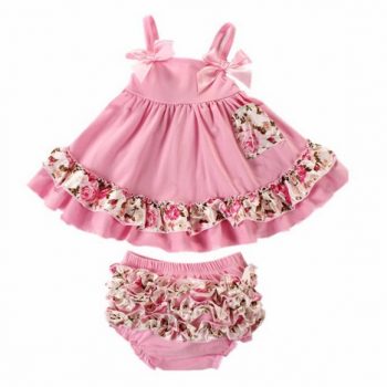 Baby Girl Swing Set – Pink Floral trim