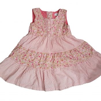 Dress – Baby Girl Sleeveless Autumn Dress – Delicate Floral – Rose
