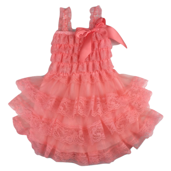 Party Dress – Lace Spaghetti Strap –  Peach