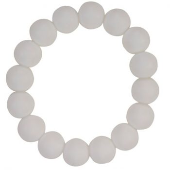 Teething Bracelet Round Bead – White
