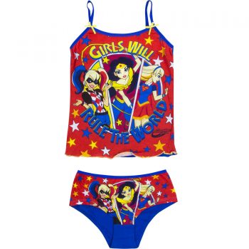 Underwear Set – DC SuperHero Girls Rule – Singlet and Briefs Red