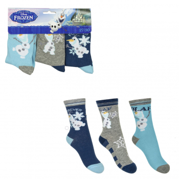 Socks – Disney Frozen – Boys 3 pack Olaf Blue