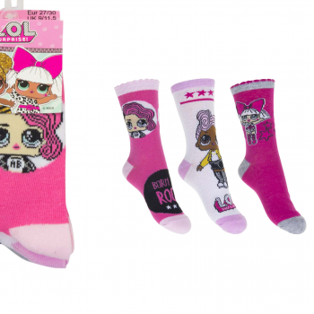 Socks – LOL Surprise – Girls 3 pack Pink
