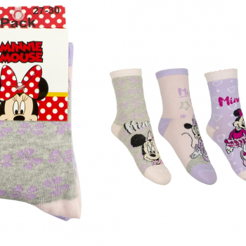 Socks – Disney Minnie Mouse – Girls 3 pack Purple